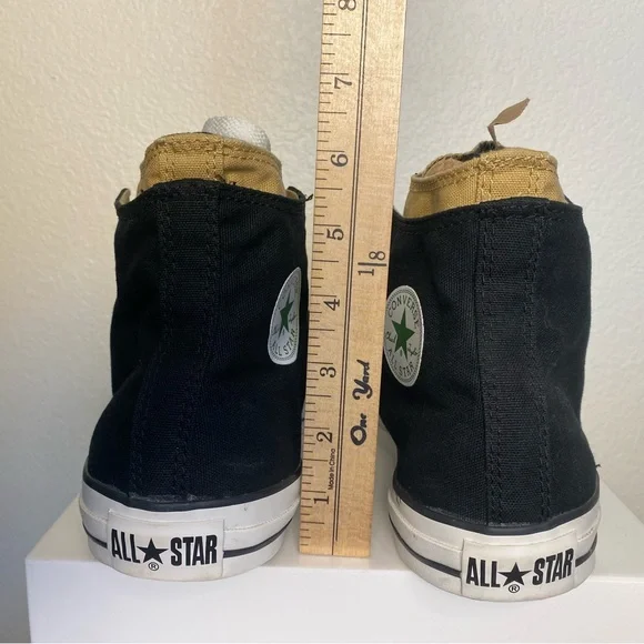 EUC Converse Chuck Taylor All Star High Tops Black and Tan Size M11, W13 - Picture 7 of 10
